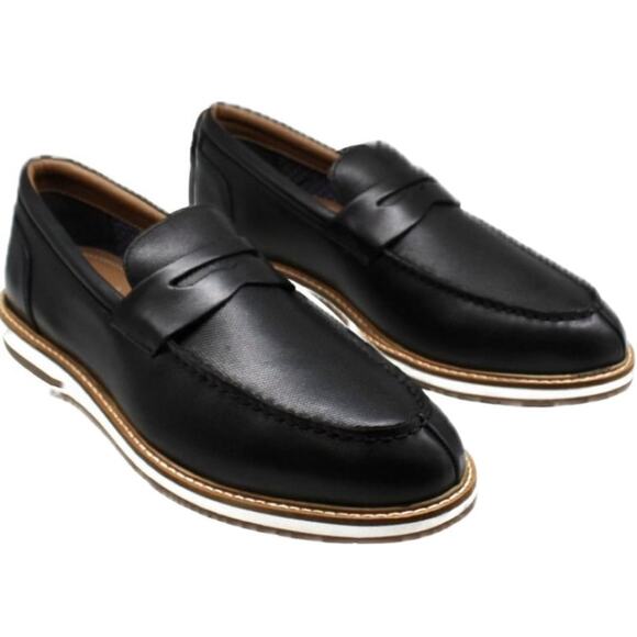 Thomas & Vine Watkins Penny Loafer - Black White - Picture 2 of 13
